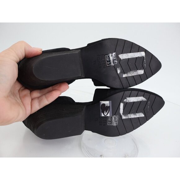 Eileen Fisher Womens Hilly Pumps Block Wedge Pointed Toe Black Suede Size 7.5 - Picture 10 of 14